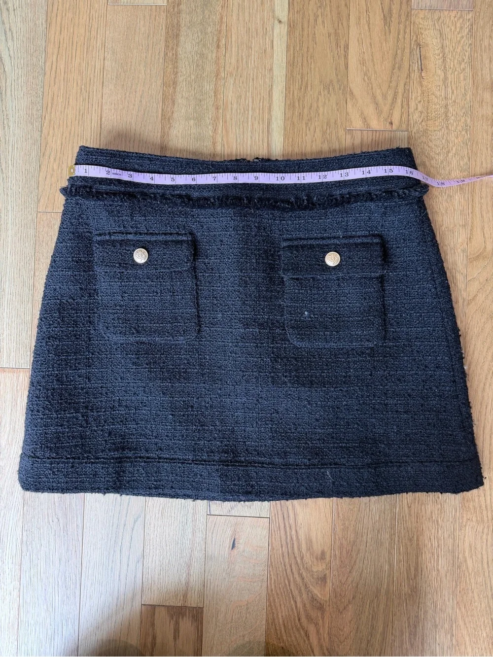 🖤 J.Crew Black Tweed Patch Pocket Mini Skirt Size 8